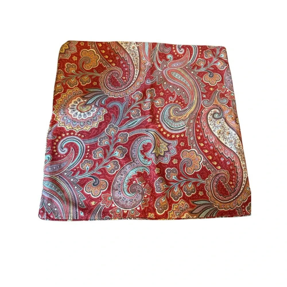 Ralph Lauren Pirouette Pillow Covers Bohemian Red Paisley Set Of (2) 18.5